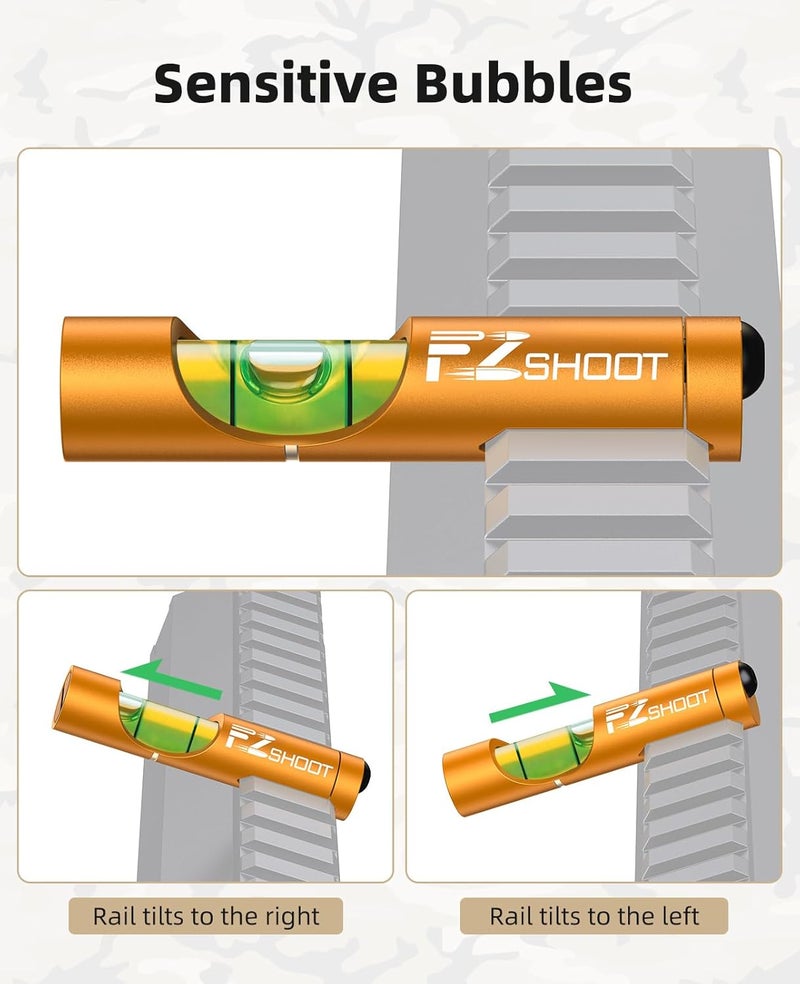 EZshoot Scope Leveling Kit High Precision Scope Bubble Level and Universal Magnetic Scope Level Reduce Long Distance Errors Gold - Image 4